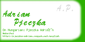 adrian pjeczka business card